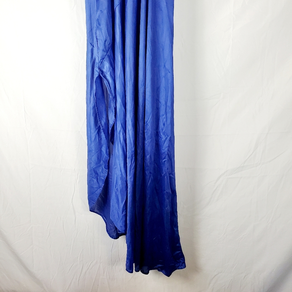 Vintage Blue Asymmetrical Slip Dress - Picture 6 of 6